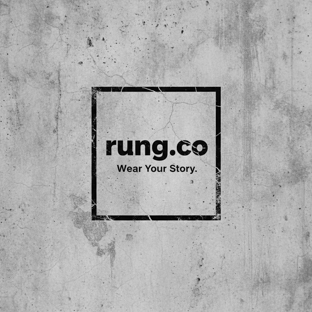 rung.co logo - heavy cracked concrete